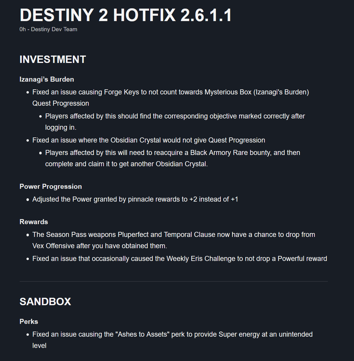 patch notes for destiny 2