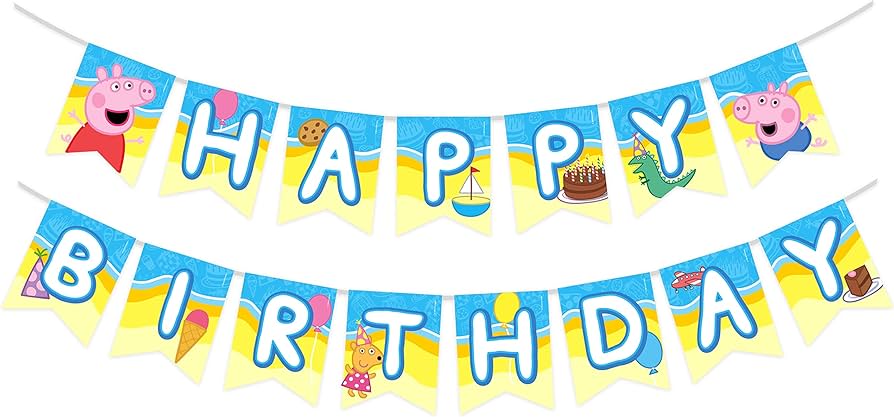 peppa pig birthday banner