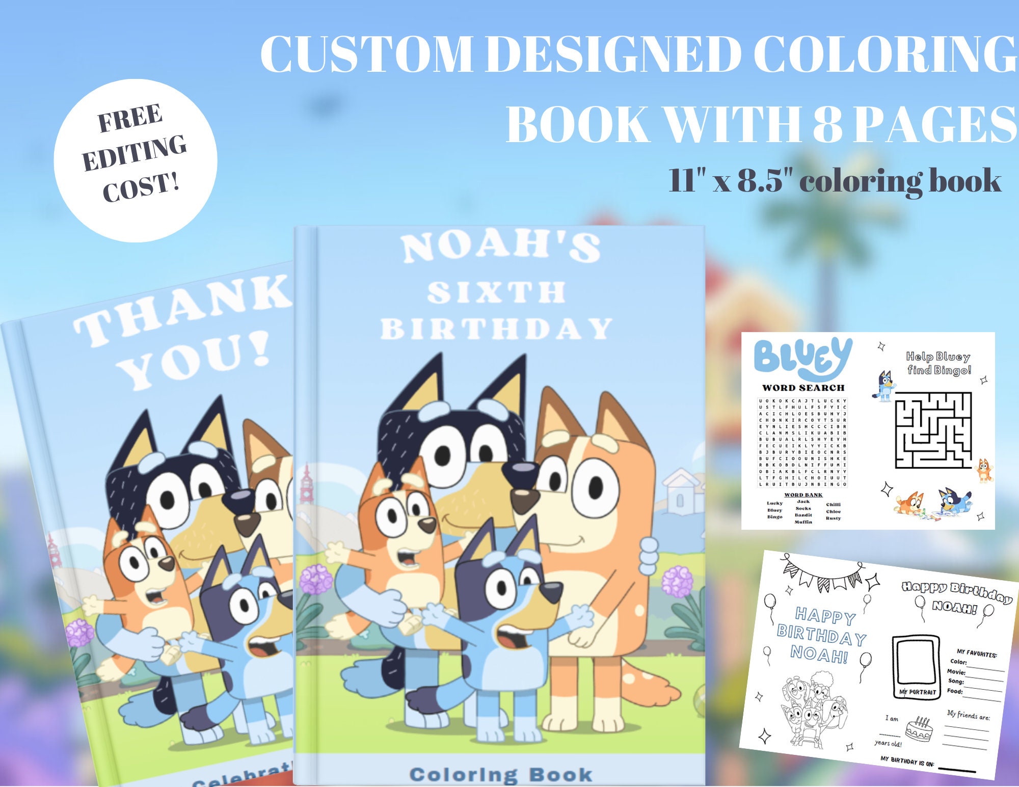 personalised bluey book