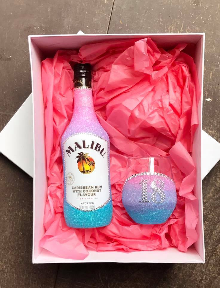 personalised malibu bottle