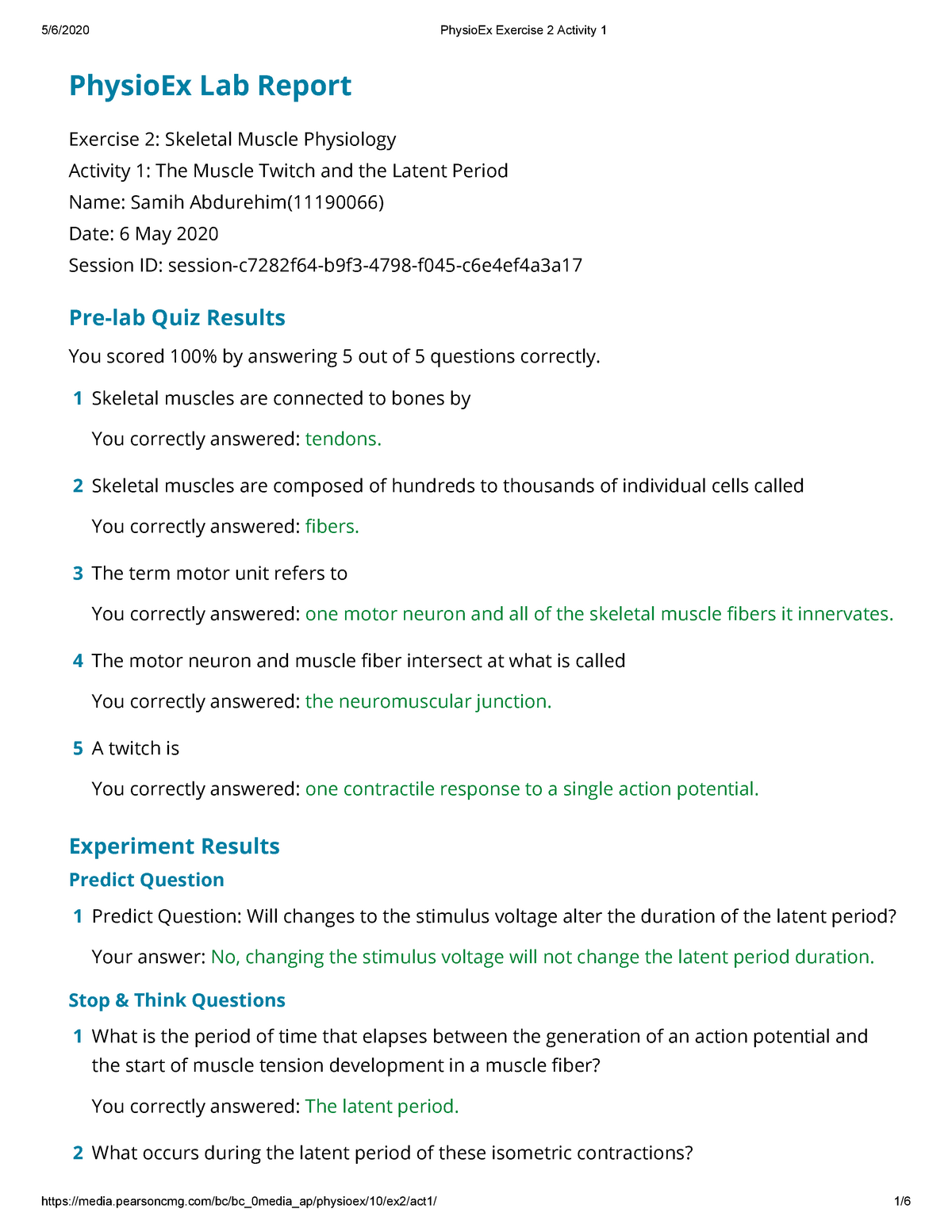 physio ex exercise 2 activity 1