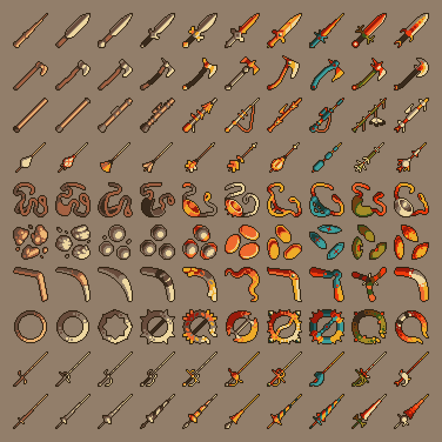 pixel art weapons