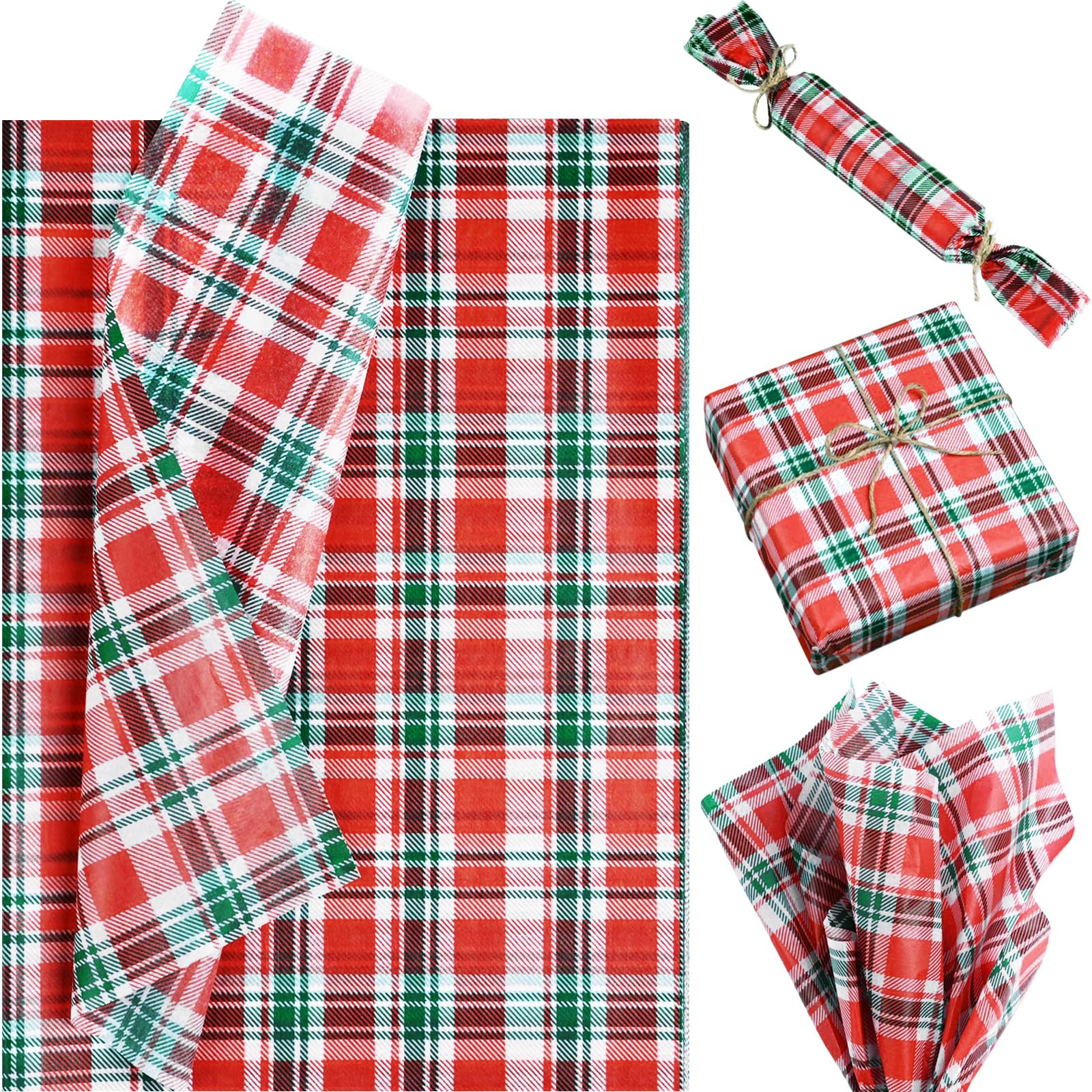 plaid tissue paper