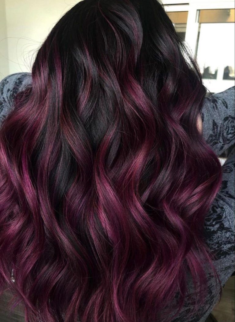 plum dyed hair