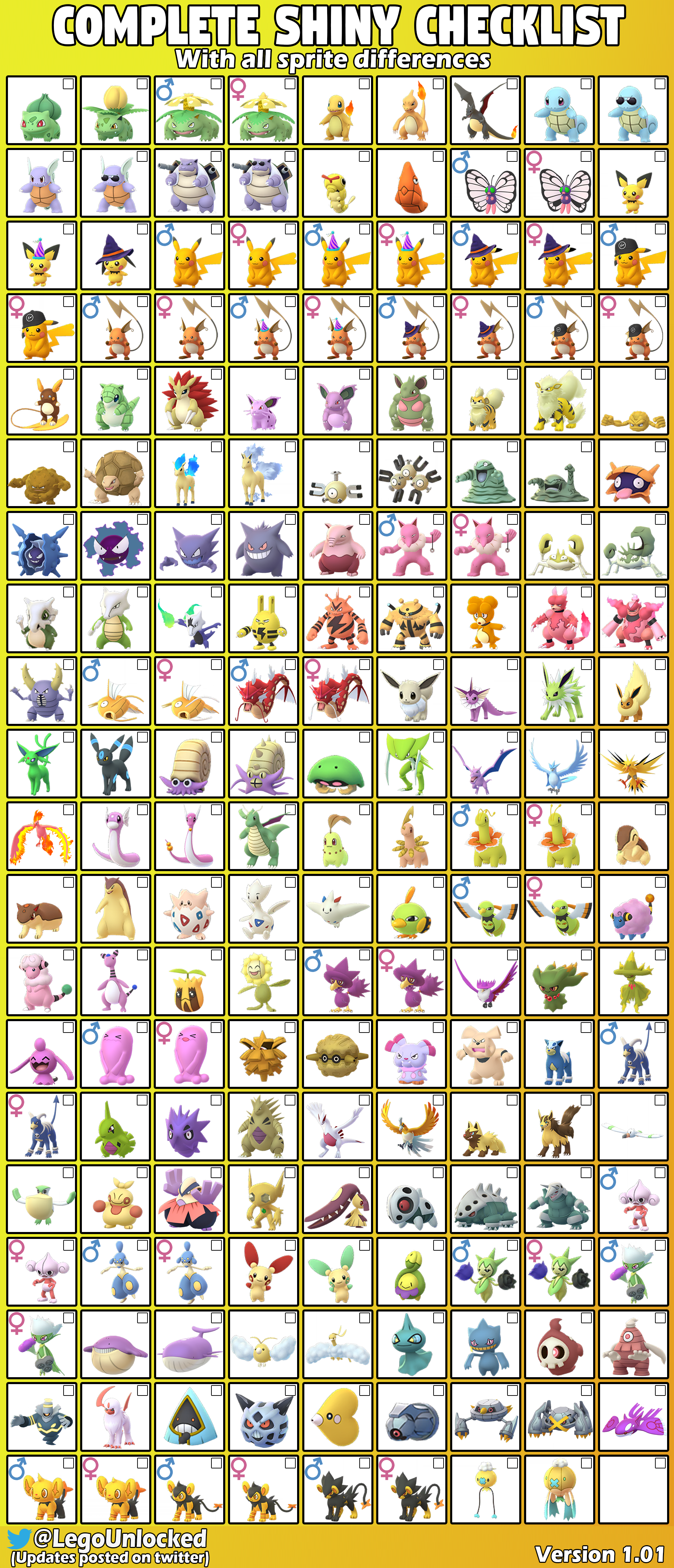 pokemon go shiny pokemon list