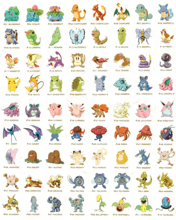 pokemon pics and names
