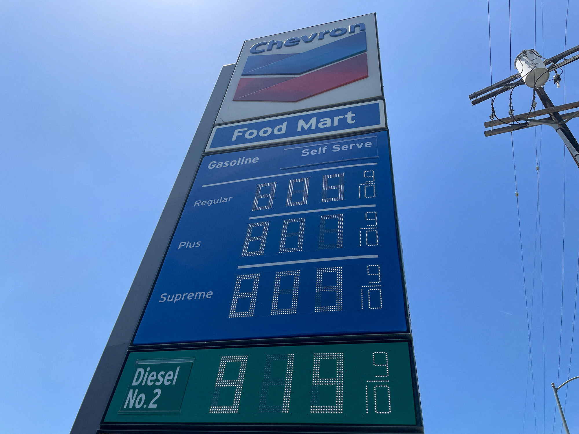 price of gas in los angeles california