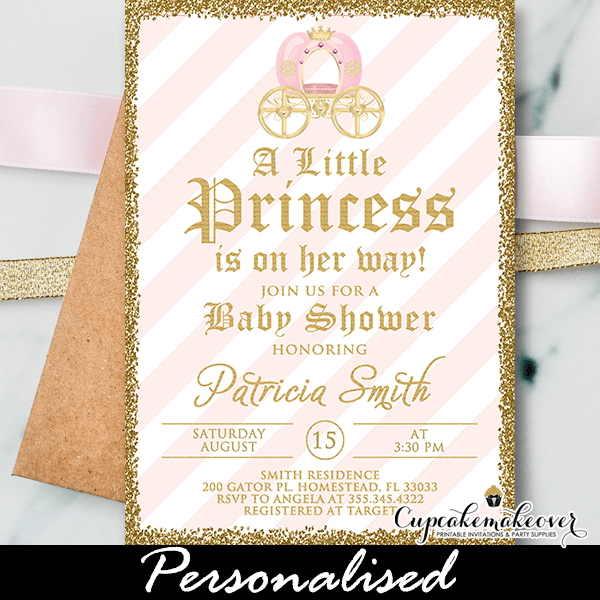 princess baby shower invitations