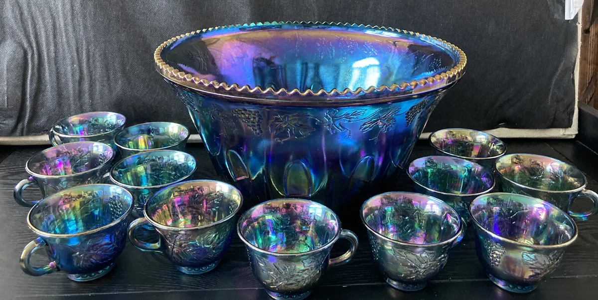 punch bowl set vintage