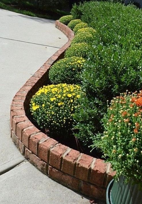 red brick edging garden