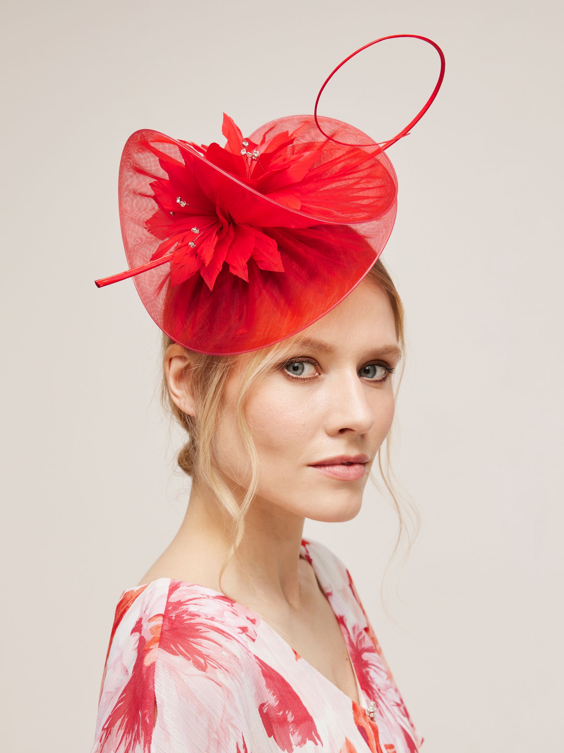 red fascinators for hair