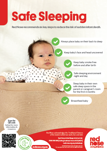 red nose safe sleeping poster