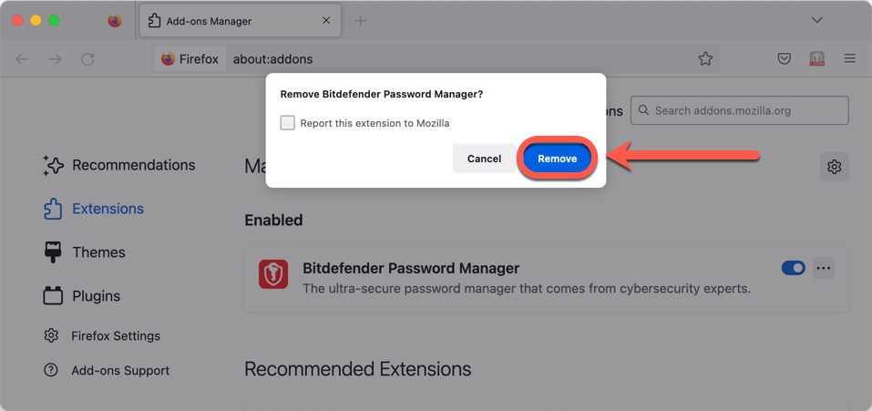 remove bitdefender endpoint security without password