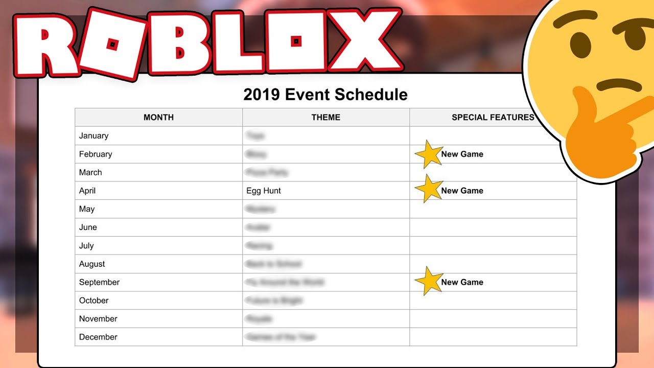 roblox event calendar 2019