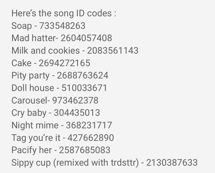 roblox song ids