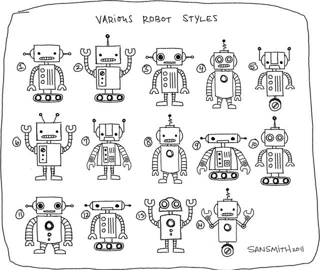 robot drawing ideas