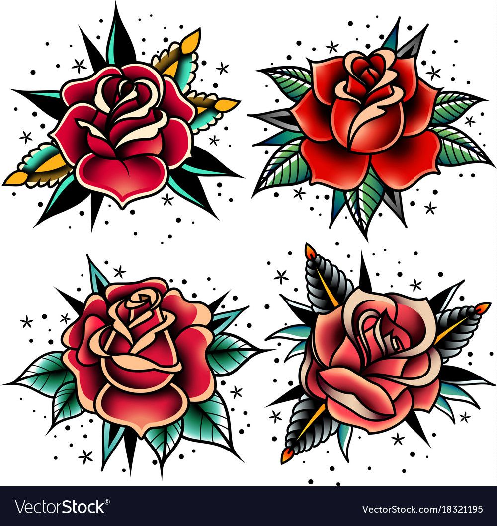 rosa tradicional tattoo