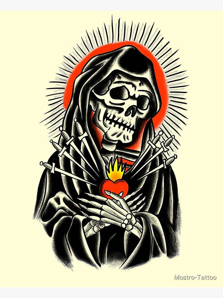 santa muerte tattoo traditional