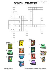 school subject crossword