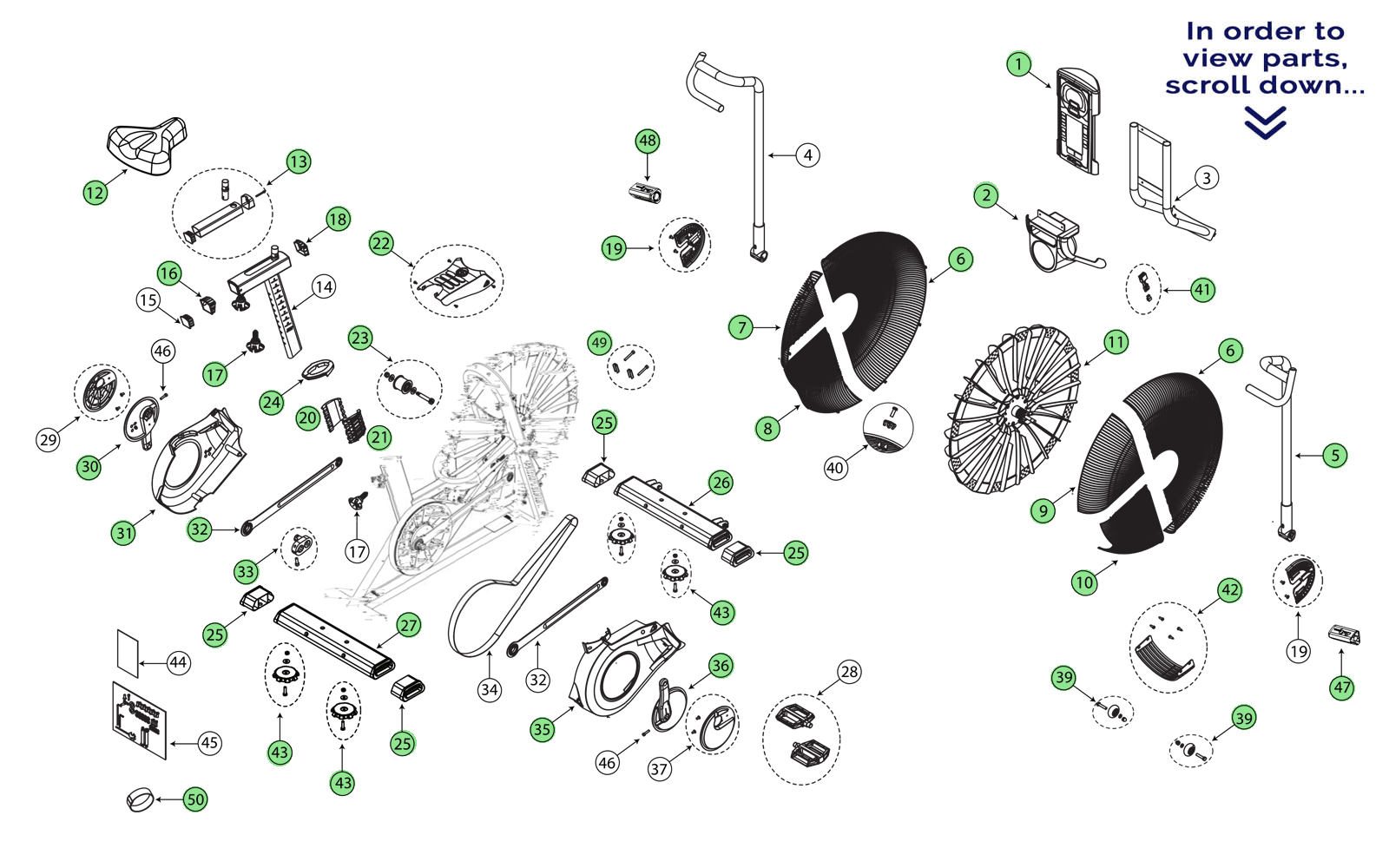 schwinn airdyne parts list