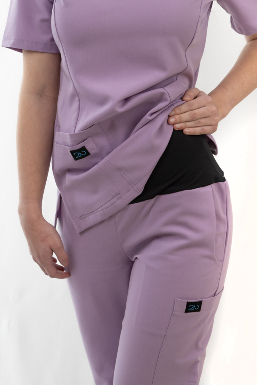 scrub pants with yoga waist