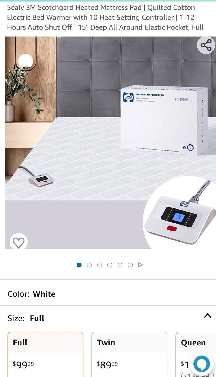sealy heated mattress pad