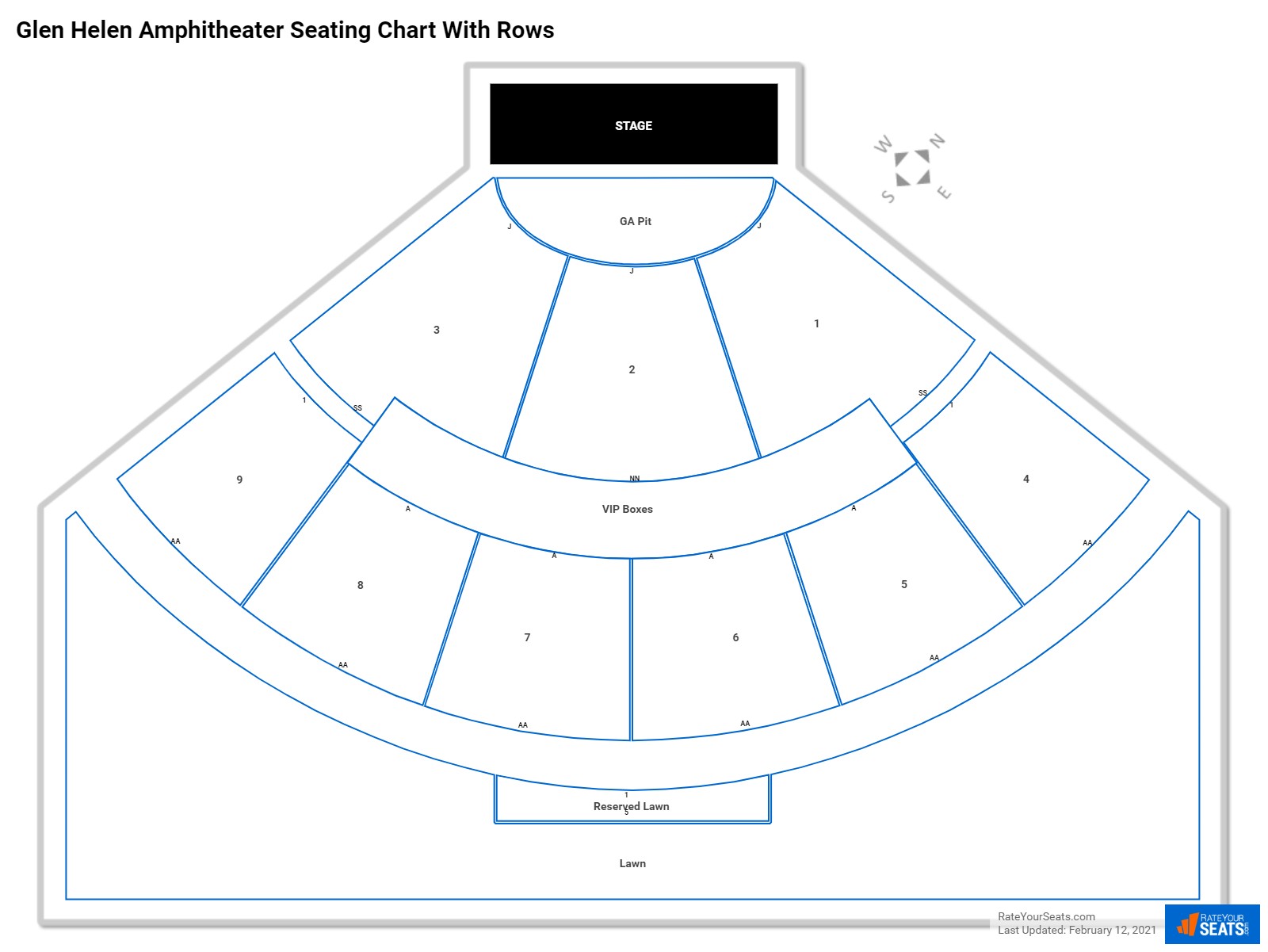 seat number glen helen amphitheater seating chart