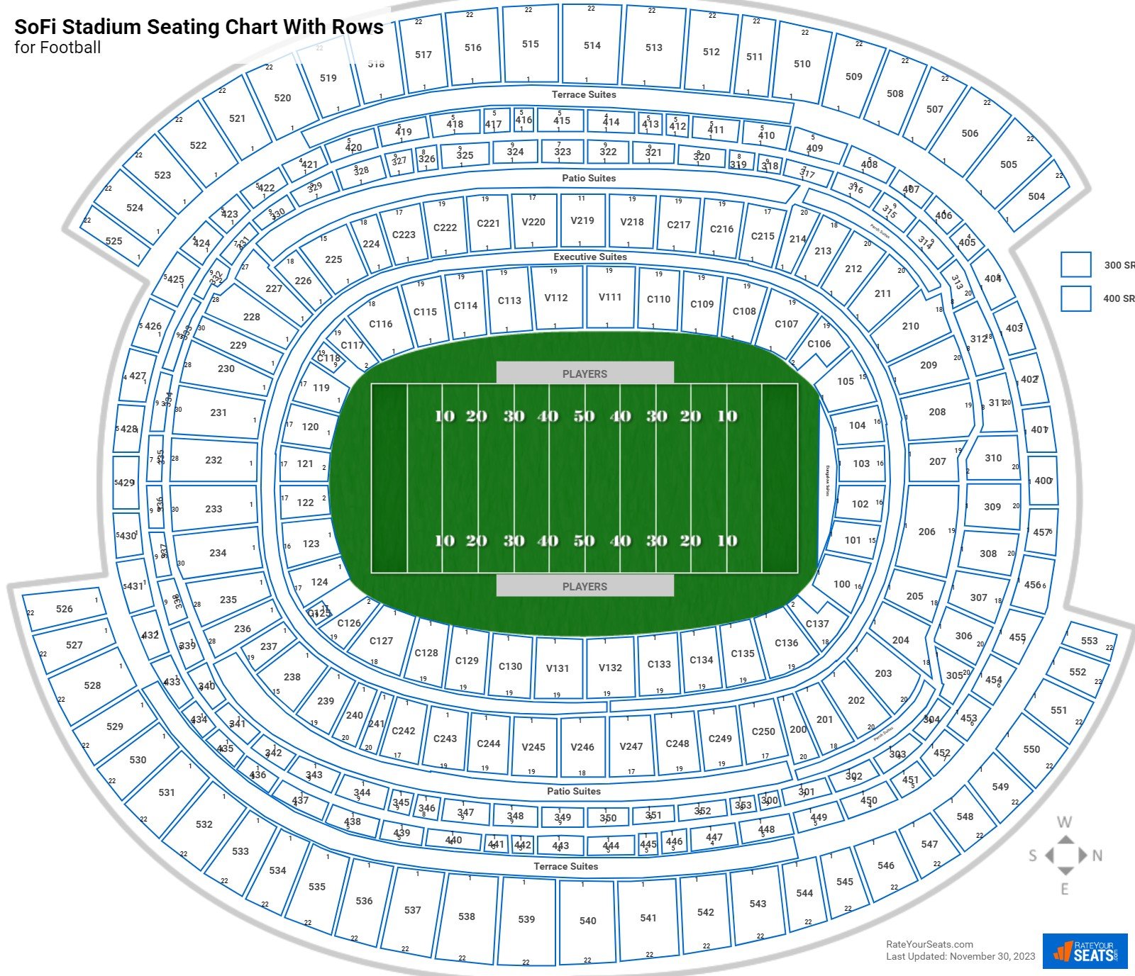 seating chart sofi stadium