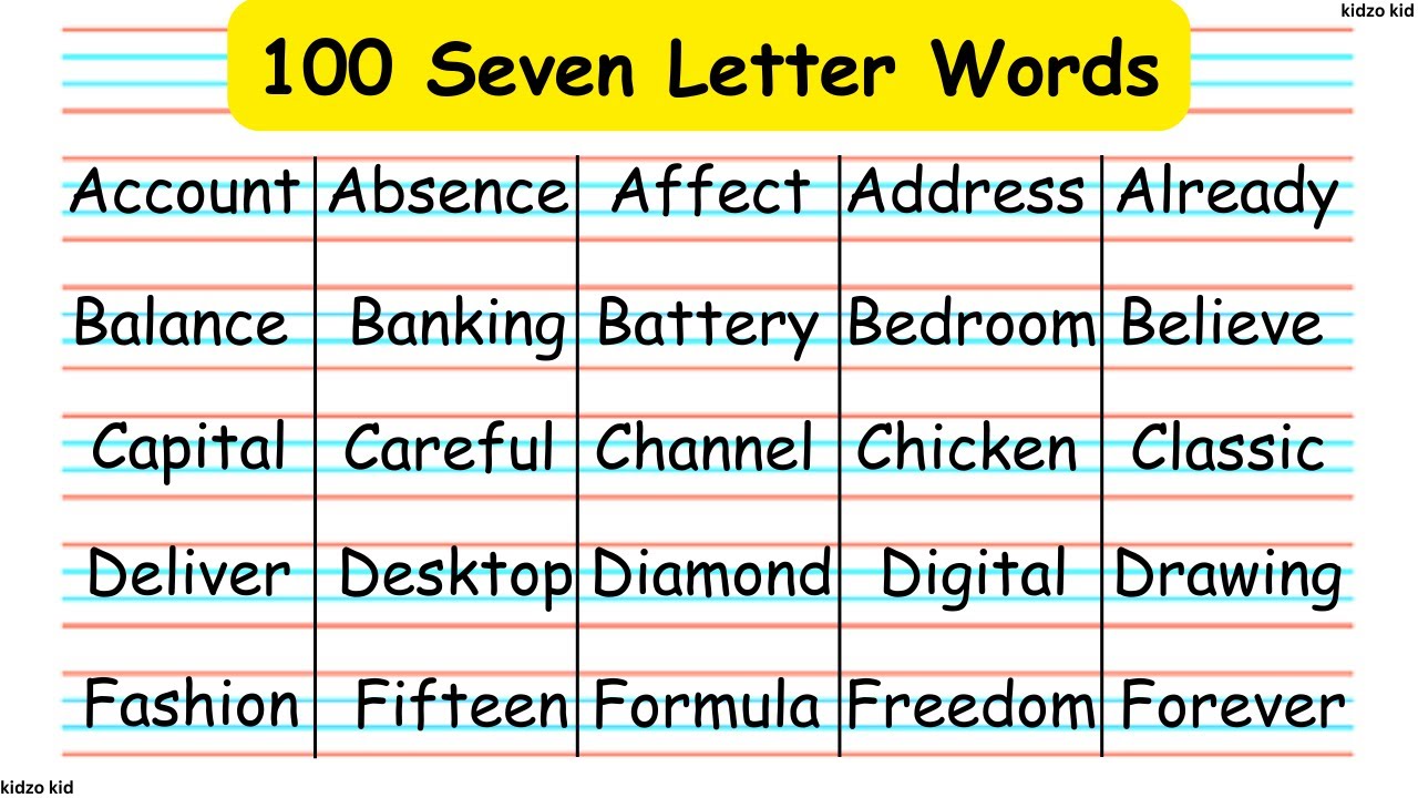 seven letter word with the letters