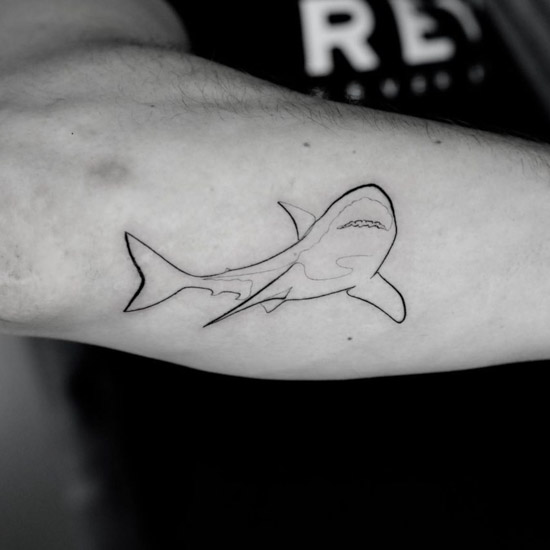 shark tattoo minimal