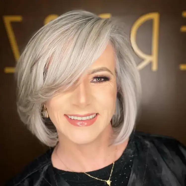 short haircuts for gray hair over 50