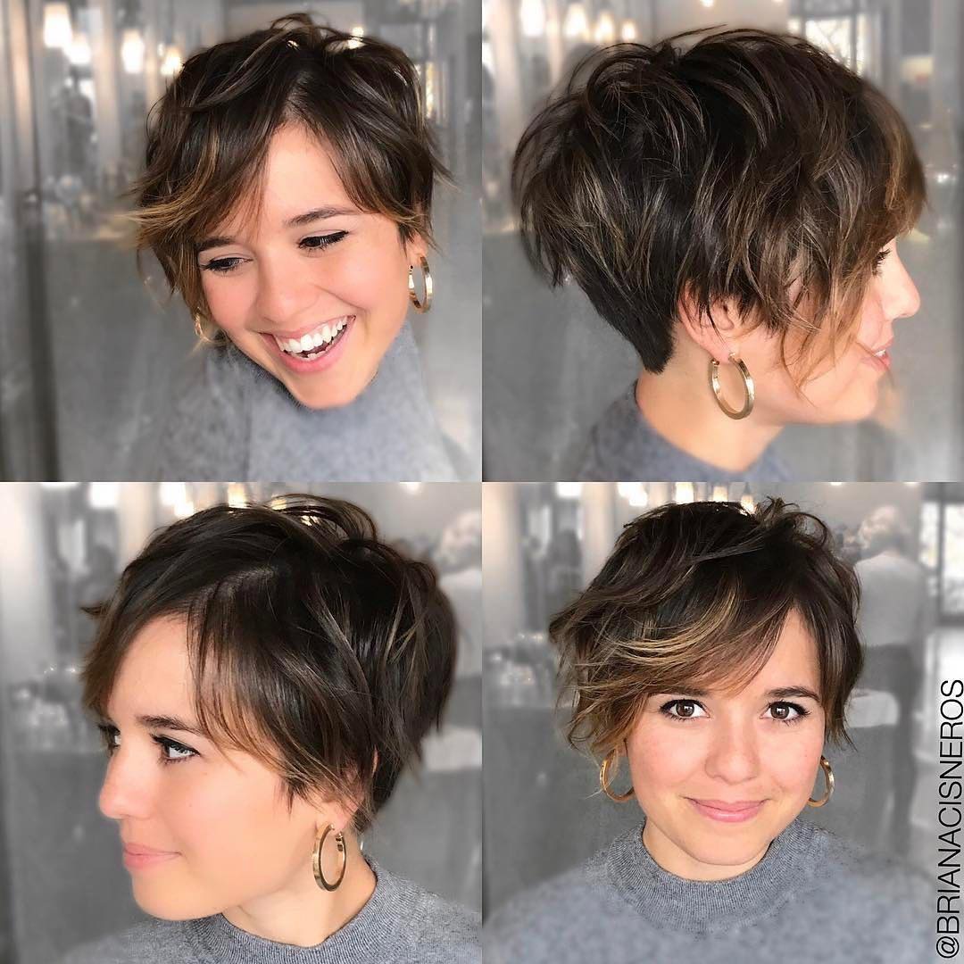 short hairstyles for round faces thick hair