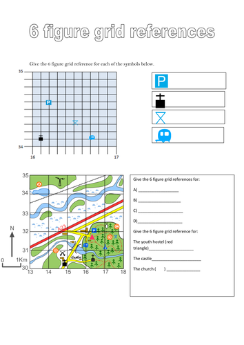 six figure grid reference worksheet