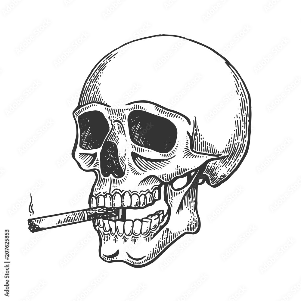 skull smoking