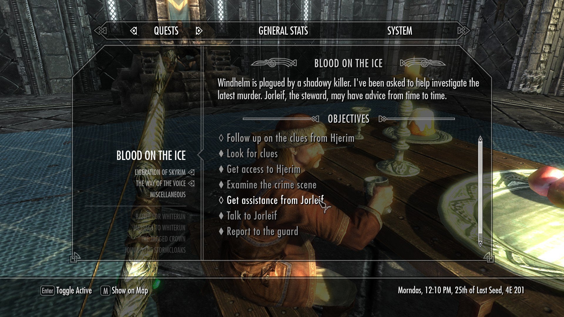 skyrim blood on the ice stuck