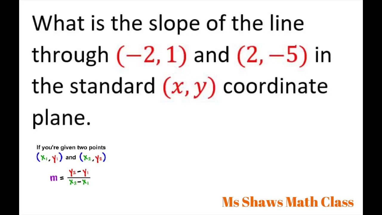 slope of a line passing through two points