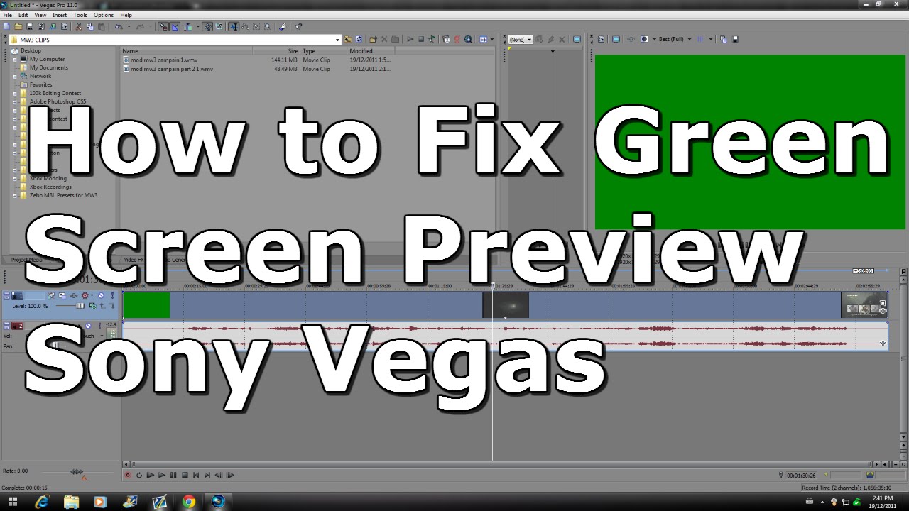 sony vegas pro 16 green screen