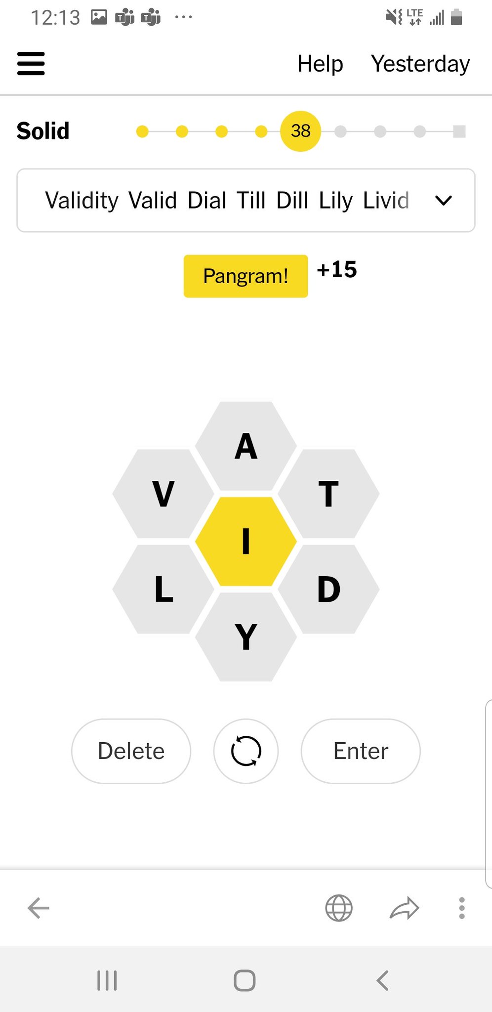 spelling bee pangram