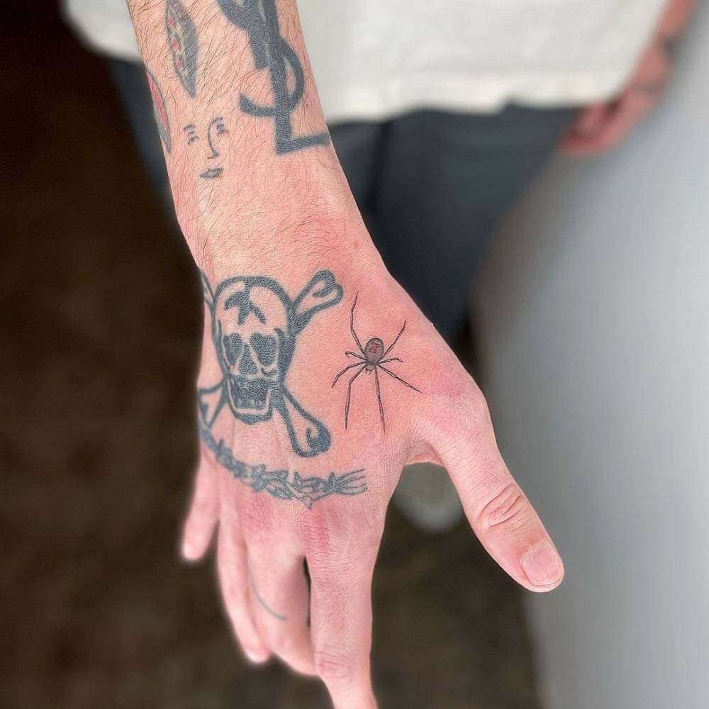 spider tattoo on hand