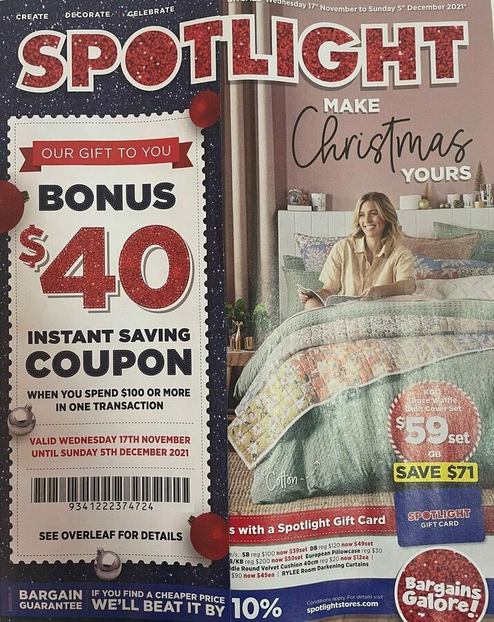 spotlight voucher spend $100 get 40 off