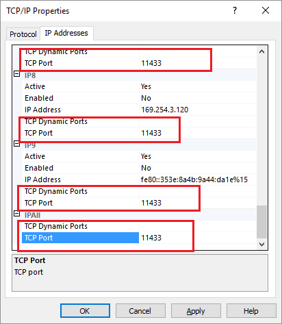 sql server ports