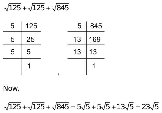 square root of 125 in simplest radical form