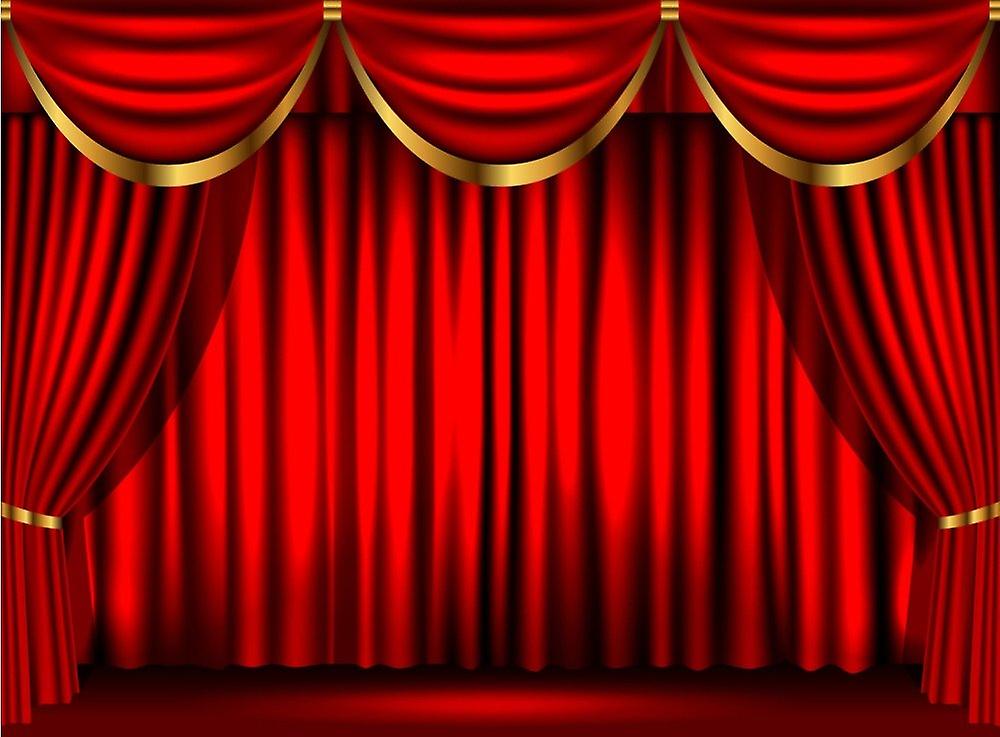 stage curtains red