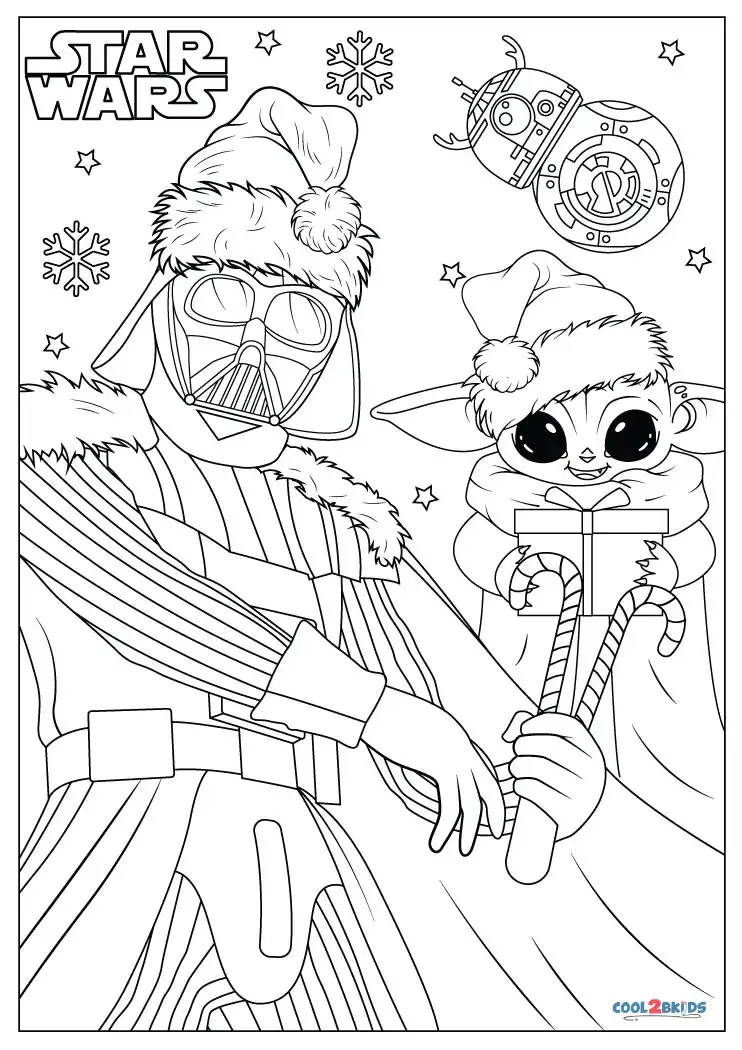 star wars christmas coloring pages