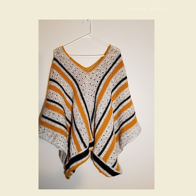 striped poncho crochet pattern