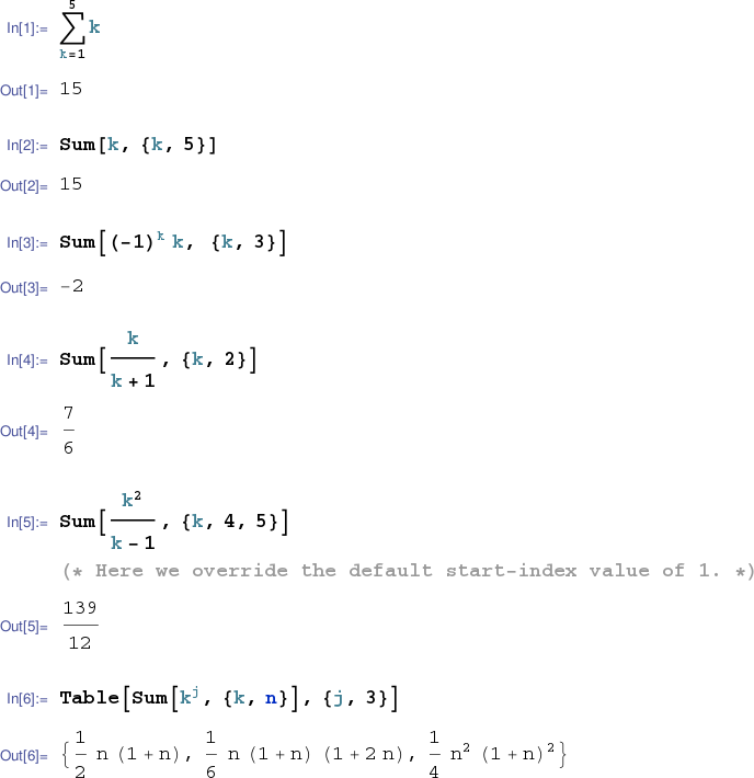 summation in matlab