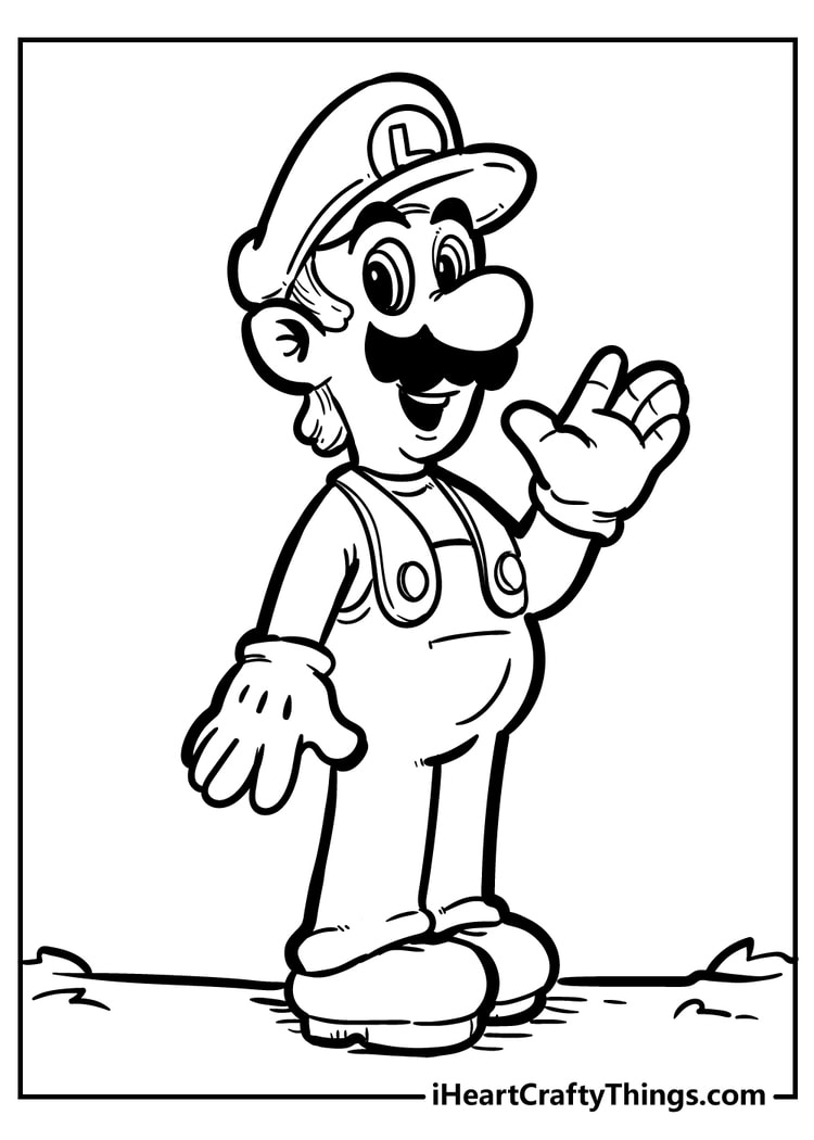 super mario colouring pages