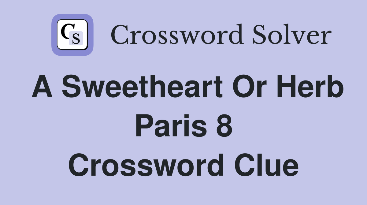 sweetheart crossword clue