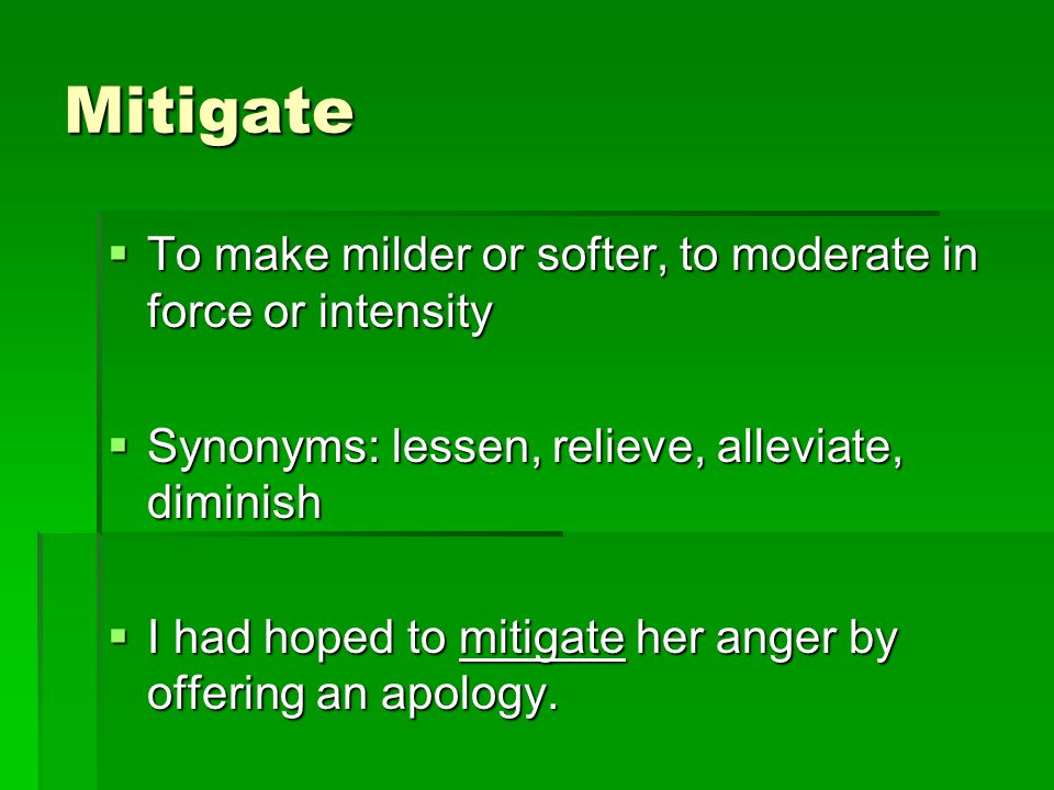 synonyms for mitigate