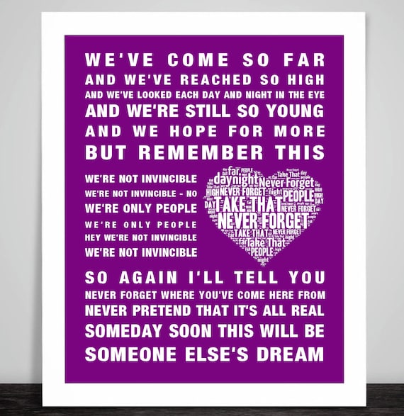 take that never forget lyrics